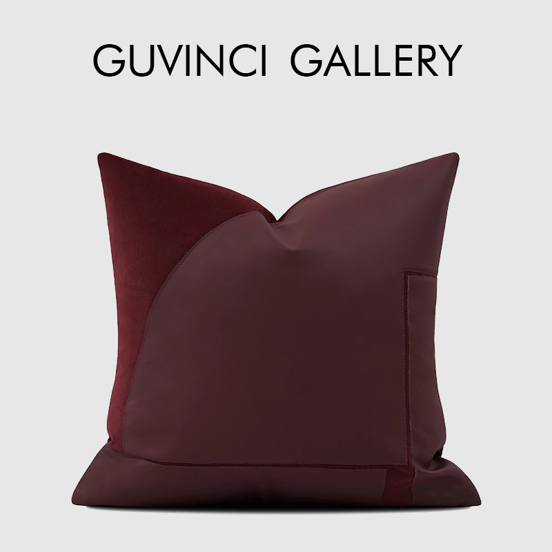 Pillow Cover 20X20 - GUVINCI sarung bantal kulit imitasi merah