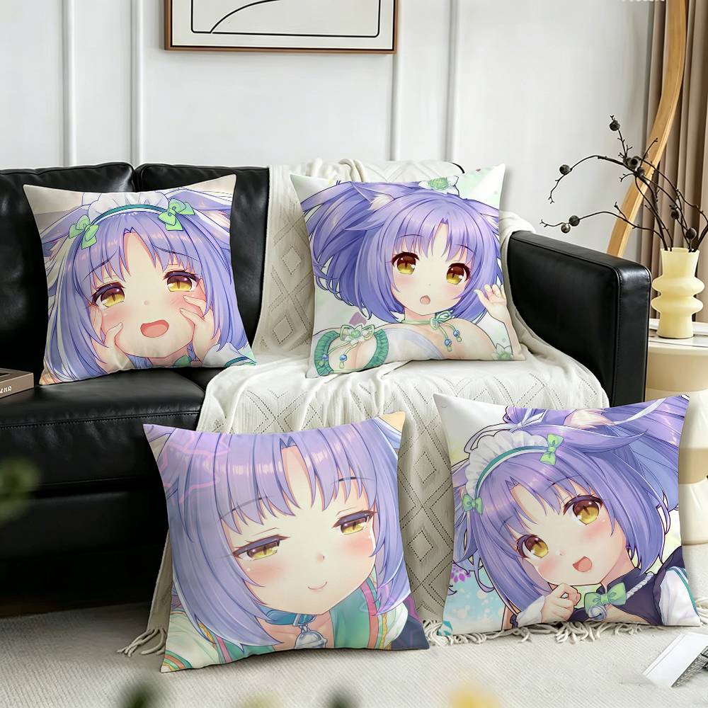 Home Textiles Inc - C-Cinnamon NEKOPARA Sarung Bantal Bermotif Sarung