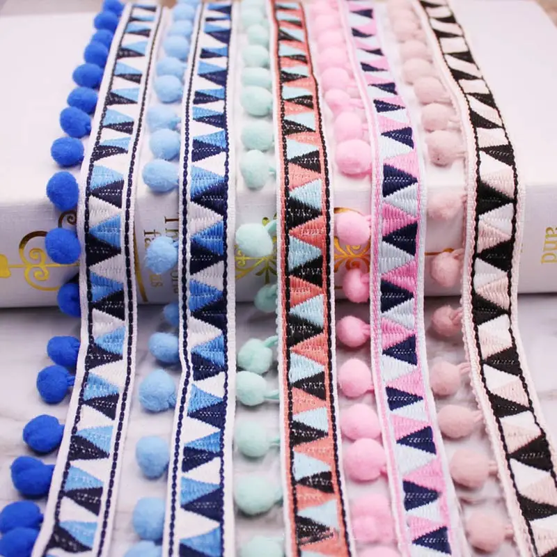 Home Ec Textiles - 1-10yard Pompom renda bola Trim pita