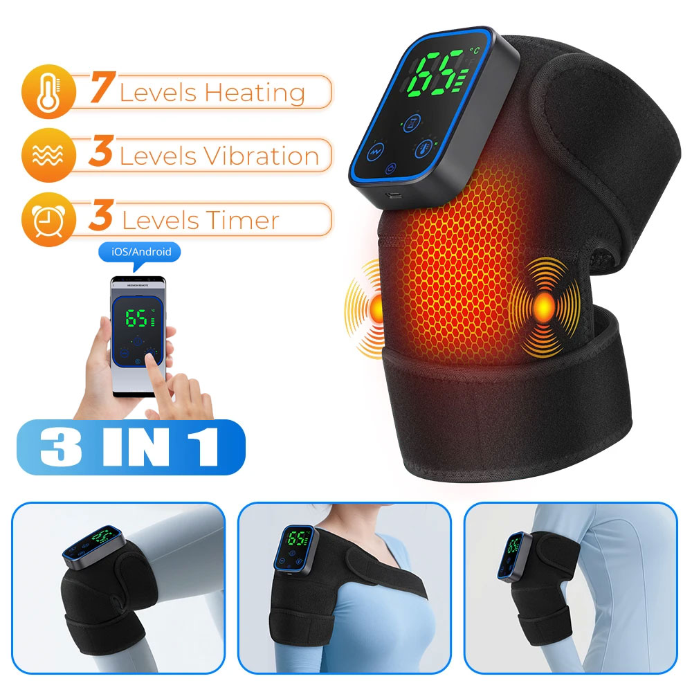 Heated Pad Electric - 3-IN-1 Pemijat Lutut Kontrol Aplikasi Grafena