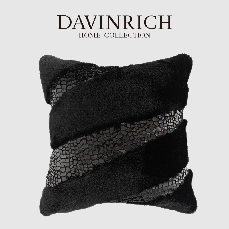 Pillow Cover 20X20 - DAVINRICH Sarung Bantal Sofa Splicing Bulu