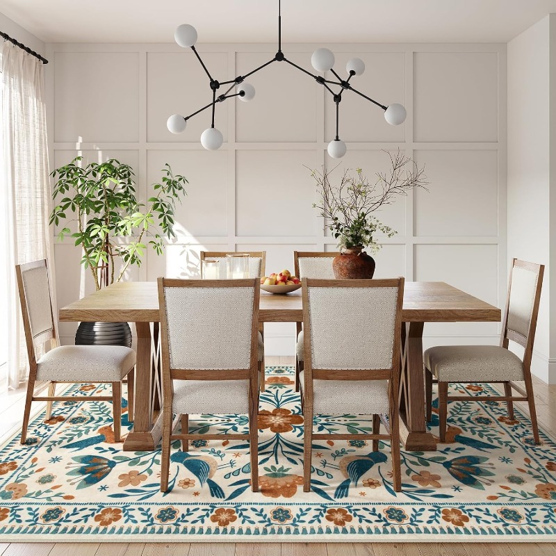 Karpet Ruang Tamu Pola Tanaman - Home Textiles Online ulasan dan harga