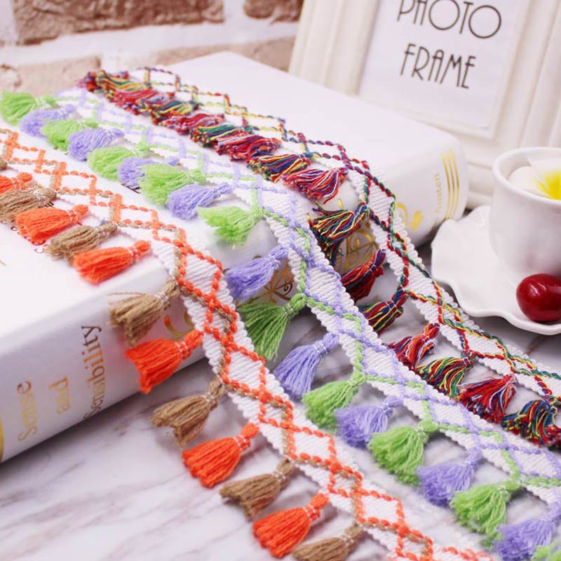 1yard/lot kain trim pinggiran  - Home Ec Textiles ulasan dan harga