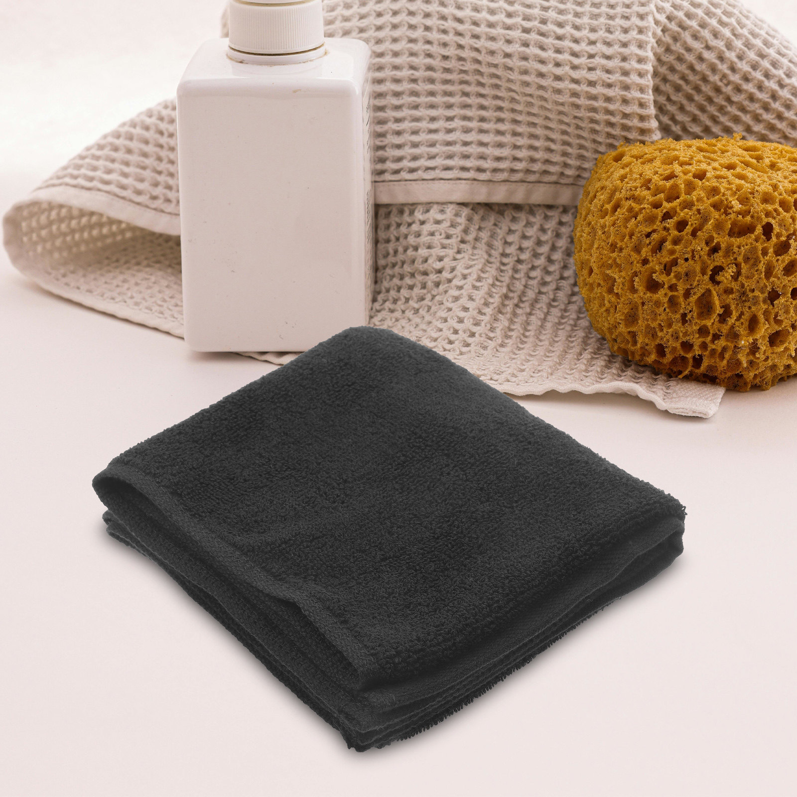 2Pcs Handuk Rambut Katun Hitam - Home Textiles In Pakistan ulasan dan harga