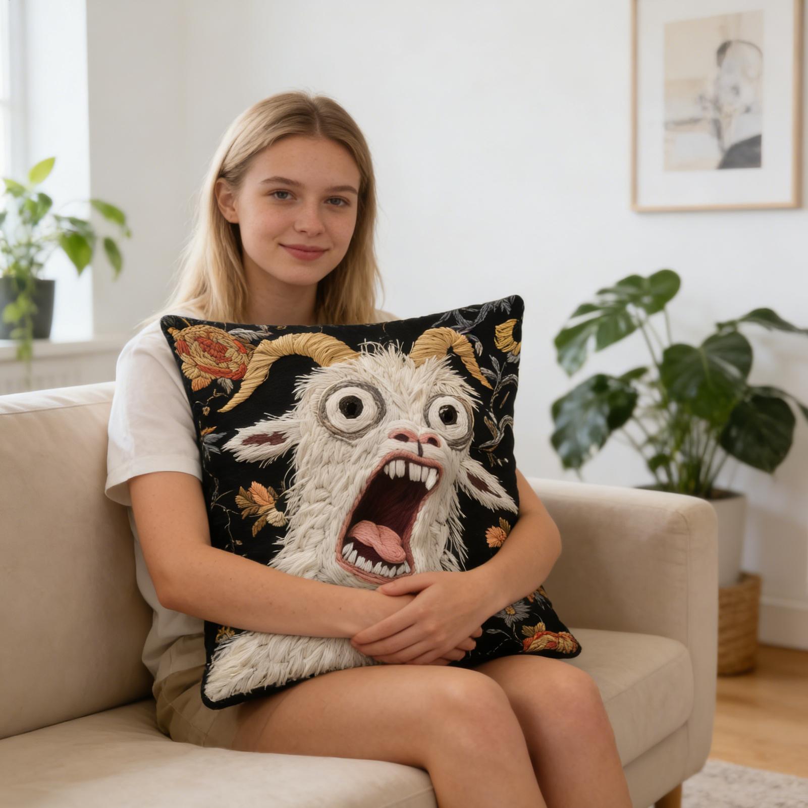 Sarung Bantal Kambing Berteria - Pillow Cover 20X20 ulasan dan harga