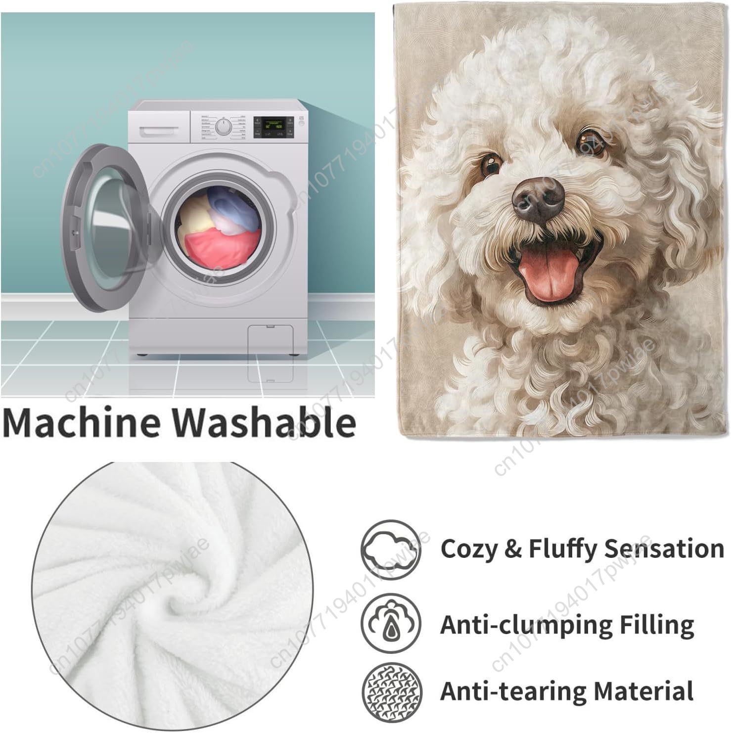 Selimut Potret Poodle yang Men - Home Textiles Designer ulasan dan harga