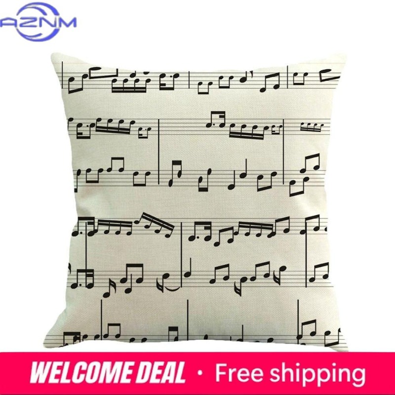 Sarung Bantal Cetak Not Musik  - Home Textiles Notes ulasan dan harga