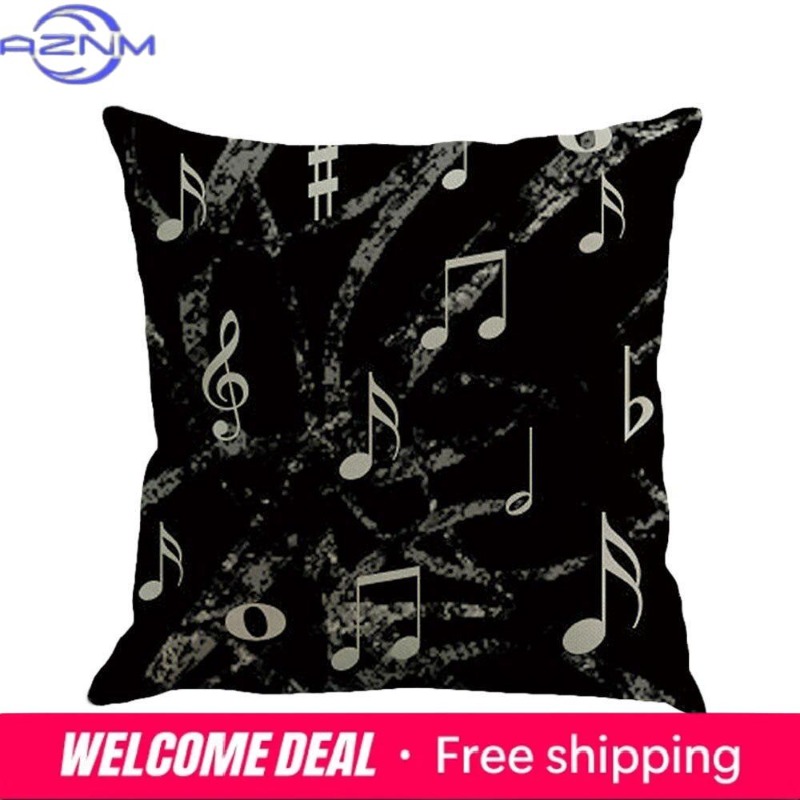 Sarung Bantal Cetak Not Musik  - Home Textiles Notes ulasan dan harga