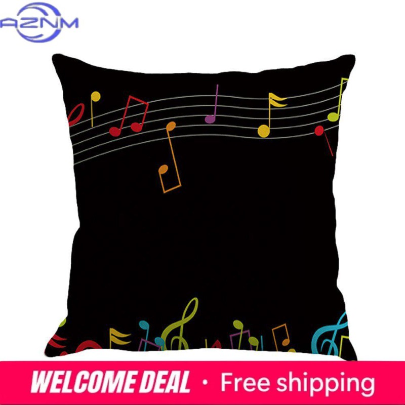 Sarung Bantal Cetak Not Musik  - Home Textiles Notes ulasan dan harga
