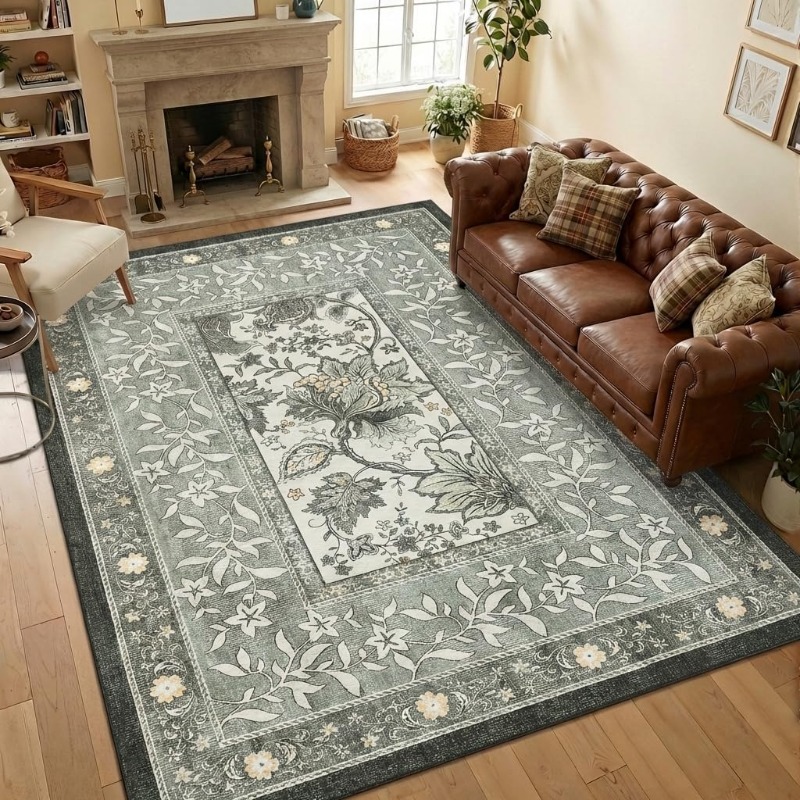 Karpet Cetak Tanaman Retro unt - Home Textiles Online ulasan dan harga